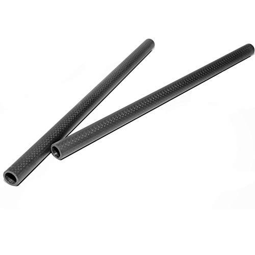 NICEYRIG 카본 	파이버 15mm Rod 12 Inch for Rod 레일 지원 System, DSLR 숄더 Rig, Pack of 2-011
