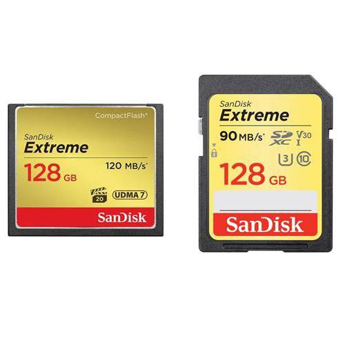 SanDisk 128GB Extreme 소형, 콤팩트 Flash 메모리 카드, 전송 스피드 up to 120MB/ s - 묶음 Extreme 128GB UHS-I Class 10 U3 V30 SDXC 메모리 카드