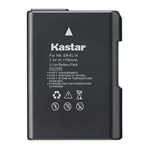 Kastar EN-EL14 배터리 (2-Pack) and 충전 for Nikon ENEL14 EN-EL14a MH-24 and Nikon Coolpix P7000 P7100 P7700 P7800 D3100 DSLR D3200 DSLR D3300 DSLR D5100 DSLR D5200 DSLR D5300 DSLR Df DSLR 카메라