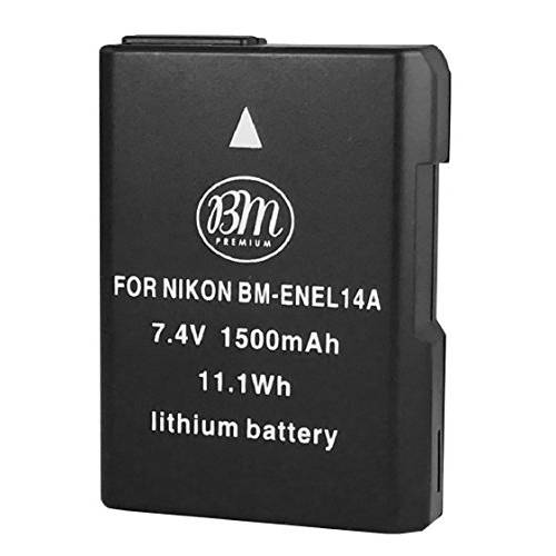 BM 고급 Pack of 2 EN-EL14A Batteries and 충전 for Nikon D3100, D3200, D3300, D3400, D3500, D5100, D5200, D5300, D5500, D5600, DF, Coolpix P7000, P7100, P7700 디지털 SLR 카메라