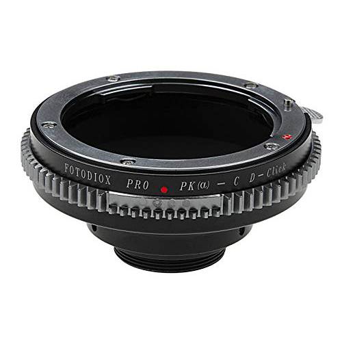 Fotodiox 프로 렌즈 어댑터 - 호환 with Pentax K 오토 포커스 마운트 (PK AF) Lenses to C-마운트(1 스크류 Mount) 시네&  CCTV 카메라 with Built-in De-Clicked 조리개 조절 다이얼