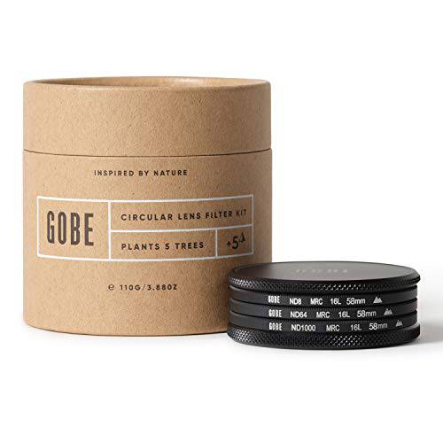 Gobe 58mm 렌즈 필터 Kit: ND8, ND64, ND1000 (2Peak)