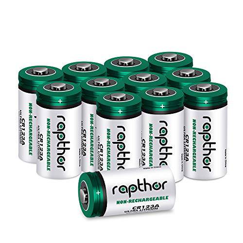 CR123A 3V 리튬 배터리 [1650mAh 12 Pack] Rapthor Non-Rechargeable PTC 보호 High-Capacity 리튬 Batteries for Arlo 캠 세큐리티 System, Polaroid, Flashlight, 마이크