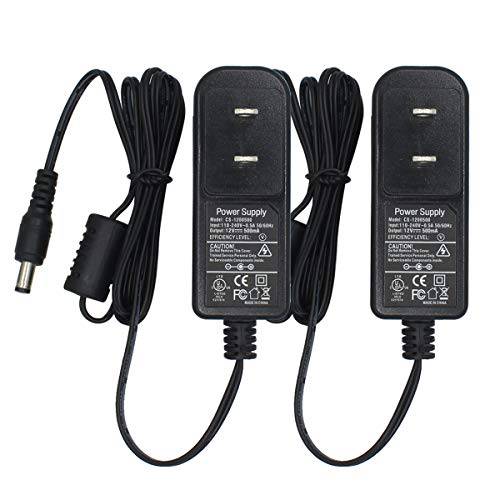 2-Pack AC to DC 12V 0.5A 500mA 파워 서플라이 어댑터 5.5mm x 2.1mm UL Listed FCC