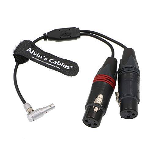 Alvin’s Cables 직각 5 핀 Male to 2 XLR 3 핀 Female 오디오 Input 케이블 for Z 캠 E2 카메라