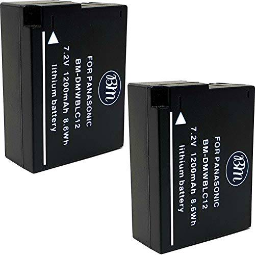BM Premium 2 팩 of 하이 용량 DMW-BLC12 Batteries for 파나소닉 루믹스 DC-FZ1000 II DC-G95 DMC-G85 DMC-GH2 DMC-G5 DMC-G6K DMC-G7 DMC-GX8 DMC-FZ200 DMC-FZ300 DMC-FZ1000 DMC-FZ2500 캠