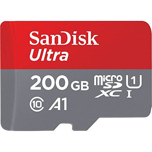 SanDisk 200GB 울트라 microSDXC UHS-I 메모리 카드 어댑터포함 - 120MB/ S, C10, U1, 풀 HD, A1, 마이크로 SD 카드 - SDSQUA4-200G-GN6MA