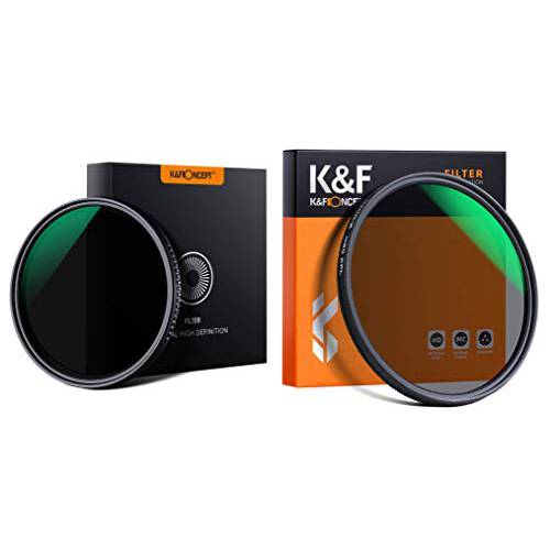 K&F Concept 82mm 가변 뉴트럴 농도 ND8-ND2000 ND 필터& 82mm 원형 편광 필터 HD 18 레이어 슈퍼 슬림 멀티 소형 코팅 날씨 봉인 CPL 렌즈 필터