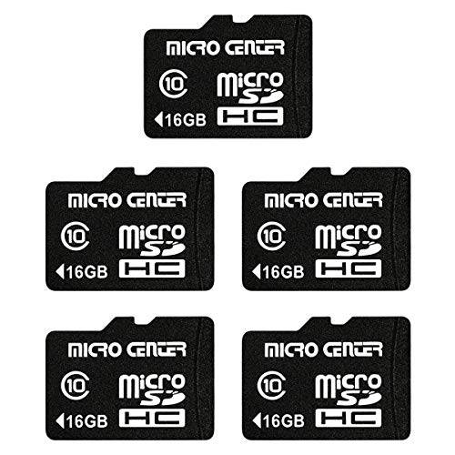 마이크로 센터 16GB Class 10 마이크로 SDHC 플래시 메모리 카드 어댑터포함 휴대용 디바이스 스토리지 폰 태블릿, 태블릿PC 드론 (5 팩)