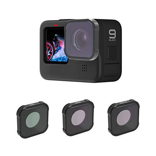 QKOO  필터 세트 고프로 히어로 9 블랙 - CPL+ ND8/ 16 렌즈 필터 키트 (Directly 교체용 The 스탠다드 보호 렌즈 On Your 카메라)