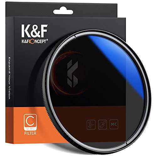 K& F Concept 62mm 원형 편광 필터 Japan 광학 글래스, Ultra-Slim, 블루 Nanometer 멀티 코팅 CPL 카메라 렌즈 필터
