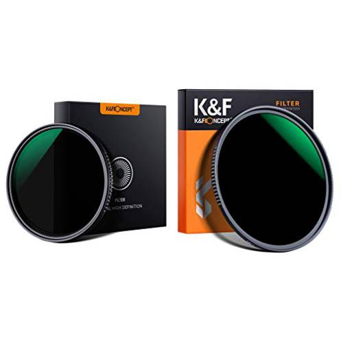 K&F Concept 77mm 가변 중성 농도 ND8-ND2000 ND 필터& 77MM 중성 농도 필터, 10 스탑 ND 1000 필터 HD 18 레이어 슈퍼 슬림 Multi-Coated 글래스 중성 그레이 ND 렌즈 필터