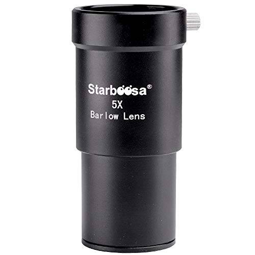 Starboosa 1.25 인치 범용 5X Barlow 렌즈 완전 멀티 코팅 그린 필름 M42 스레드 -  1.25 스탠다드 인터페이스 텔레스코프 접안렌즈