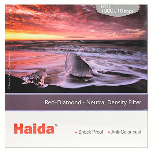 Haida  레드 다이아몬드 100mm ND 3.0 10 스탑 ND Nanopro 코팅 글래스 필터 4x4 100x100mm ND1000