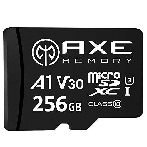 AXE MEMORY 256GB 마이크로 SDXC 메모리 카드+ SD 어댑터 A1 어플 퍼포먼스, V30 UHS-I U3 4K