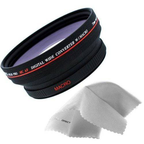 캐논 XL-2 0.5X 하이 해상도 와이드 앵글 렌즈 (72mm) Made by Optics+ Nwv 다이렉트 마이크로 파이버 클리닝 천