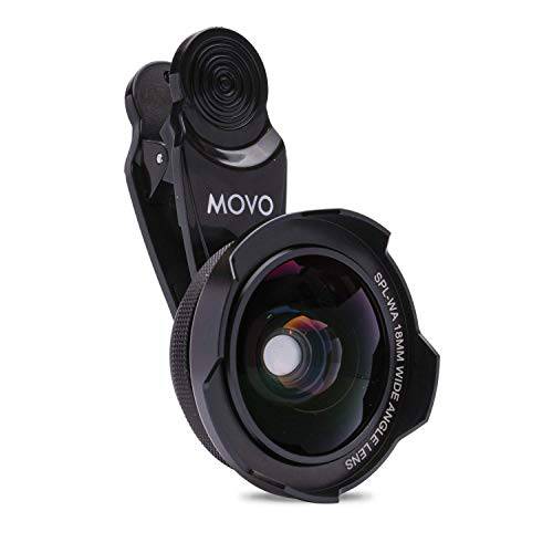 Movo SPL-WA 18mm 와이드 앵글 렌즈 범용 클립 마운트 - 와이드 앵글 렌즈 아이폰, 안드로이드 스마트폰, and 태블릿 - 휴대폰, 스마트폰 카메라 렌즈 키트 아이폰 와이드 앵글 렌즈 파노라마 포토