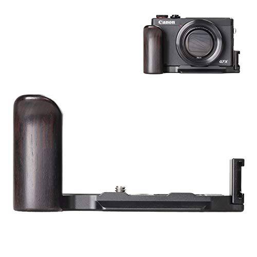 WEPOTO G7x3-B 핸드 그립 퀵릴리즈 플레이트 L 브라켓 QR 플레이트 호환가능한 캐논 PowerShot G7 X Mark III 카메라 -알루미늄 흑단