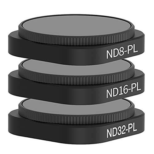 TELESIN 3-Pack ND8/ PL ND16/ PL ND32/ PL 렌즈 필터 고프로 히어로 9 블랙, 중성 농도 and 편광판 기능 콤비네이션 ND 필터 and CPL 필터 키트 렌즈 보호 고 프로 9 악세사리