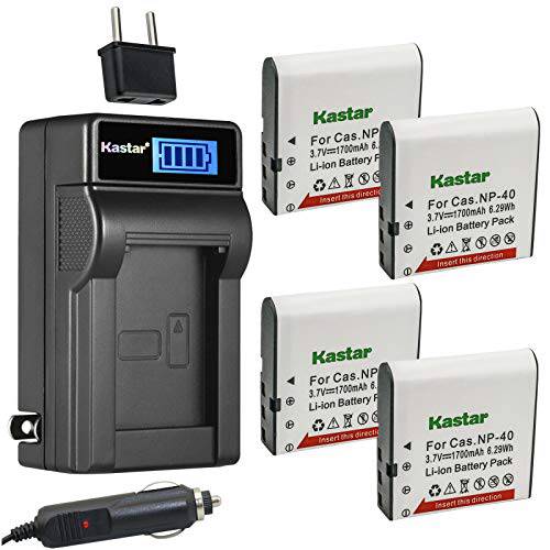 Kastar 4-Pack LB-060 배터리 and LCD AC 충전기 호환가능한 코닥 LB-060 LB060 배터리, 코닥 PixPro AZ521 AZ522 AZ525 AZ526 AZ527 AZ528, HP D3500, HP SKL-60, Benq Dli-202, DLi202 디지털 카메라