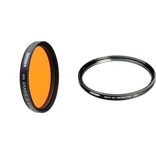 Tiffen 49mm 21 필터 ( 오렌지)& 49UVP 49mm UV 프로텍트 카메라 렌즈 필터