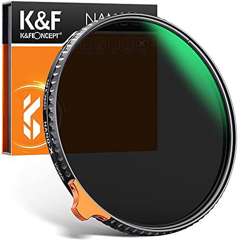 K& F Concept 72mm 가변 ND 필터 ND2-ND400 (9 정지) 퍼터 HD 32 Multi-Layer 코팅 Janpanese 광학 글래스 조절가능 중성 농도 필터 카메라 렌즈 (Nano-X II)