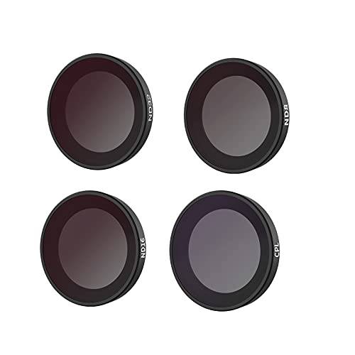 TELESIN 4-Pack 렌즈 필터 ND8 ND16 ND32 CPL Insta 360 Go2 카메라, 중성 농도 and 편광판 렌즈 필터 키트 액션 카메라 렌즈 보호 악세사리