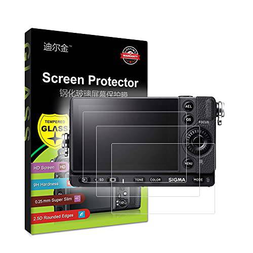 3-Pack 강화유리 LCD 화면보호필름, 액정보호필름 호환가능한 시그마 fp L fpL 디지털 카메라 [0.25mm 2.5D 하이 해상도 9H]