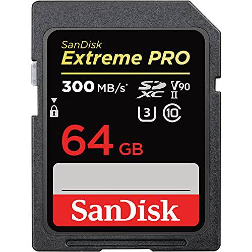 SanDisk 64GB 익스트림 프로 SDXC UHS-II 메모리 카드 - C10, U3, V90, 8K, 4K, 풀 HD 비디오, SD 카드 - SDSDXDK-064G-GN4IN