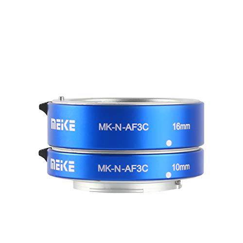 MEKE MK-N-AF3C-BLUE 모든 메탈 오토 포커스 매크로 메탈 연장 튜브 어댑터 니콘 N1-Mount 미러리스 카메라 J1 J2 J3 V1 V2