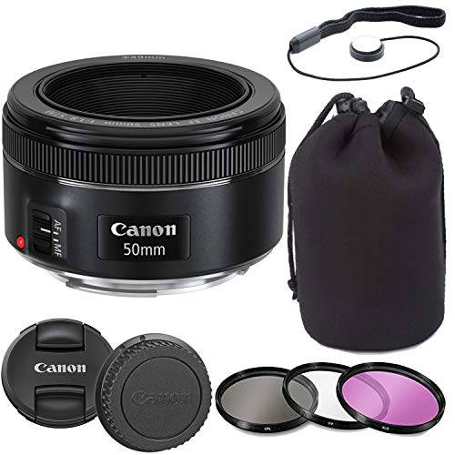캐논 EF 50mm F/ 1.8 STM 렌즈 렌즈 파우치, 제어기 Optics 3 피스 필터 키트, 캡 키퍼