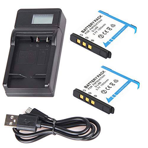 배터리 2 팩 and LCD USB 여행용 충전기 코닥 Zi8 포켓 비디오 카메라