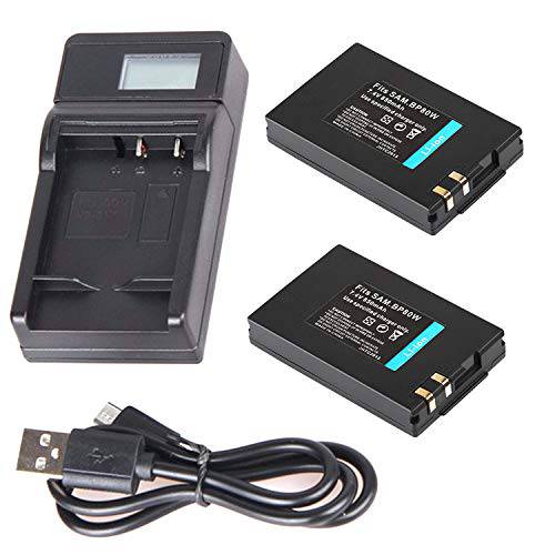 배터리 2 팩 and LCD USB 여행용 충전기 삼성 SC-DX100, SC-DX103, SC-DX103/ XAA, SC-DX105 디지털 캠코더