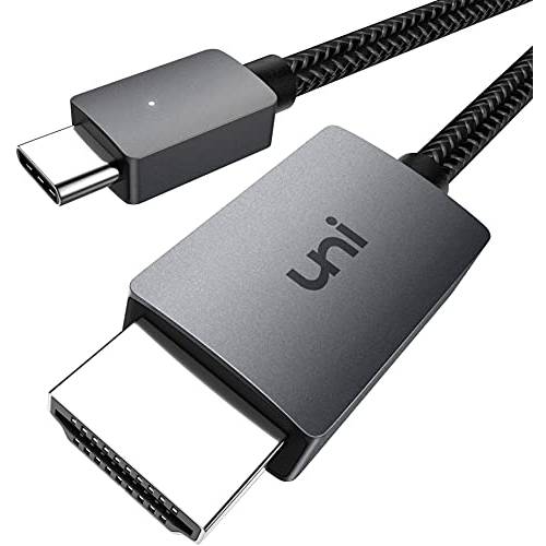 USB C to HDMI 케이블, uni USB 타입 C to HDMI Cable[Thunderbolt 3 호환가능한] 가정용 오피스, 4K, 호환가능한 맥북 프로, 아이패드 에어 4, 아이패드 프로 2020, 맥북 에어, 아이맥, S20, XPS 15 and More -6ft
