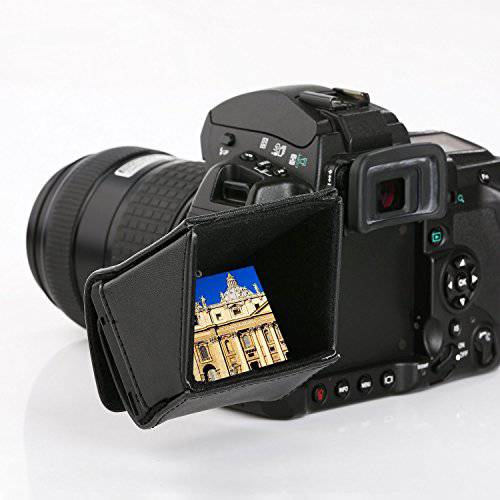 Movo LH30 카메라 LCD 후드 쉐이드 Flip-Out DSLR and 캠코더 LCD’s (3 스크린)