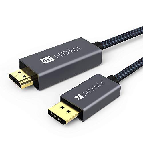 DisplayPort,DP to HDMI 케이블 3.3ft, iVANKY Uni-Directional 4K@60Hz DP to HDMI 케이블, [나일론 Braided, 알루미늄 쉘], 호환가능한 HDTV, 모니터, AMD, Nvidia, 레노버, HP and More