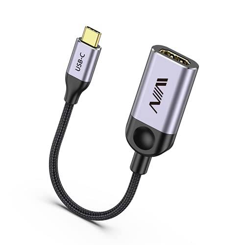 USB C to HDMI 어댑터 4K 케이블, IVIIN Type-C to HDMI 어댑터 썬더볼트 3, 휴대용 High-Speed USB C 어댑터, 호환가능한 맥북 프로/ 에어, 서피스 북, Pixelbook, Dell XPS, 삼성 갤럭시 and More