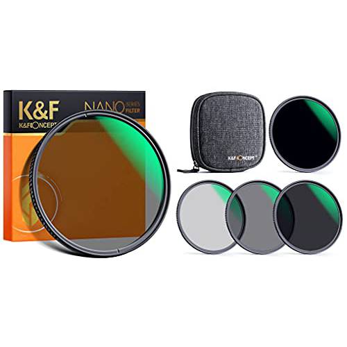 K& F Concept 72mm CPL&  고정 ND 렌즈 필터 키트 (5 Pcs), 원형 편광 필터 and 중성 농도 ND4 ND8 ND64 ND1000 필터 세트 Multi-Layer 코팅 카메라 렌즈