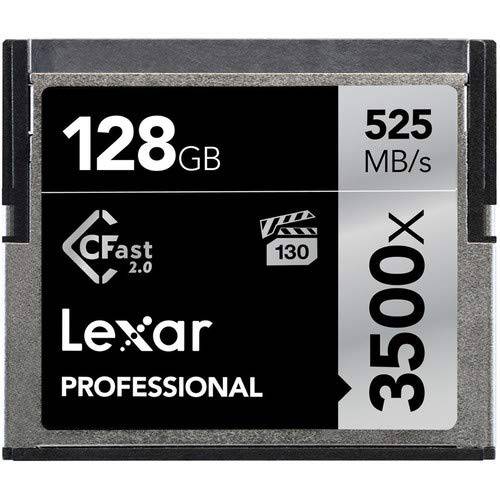 Lexar 프로페셔널 3500x 128GB CFast 2.0 카드, Up to 525MB/ s Read, Cinematographer, Filmmaker, 컨텐츠 크리에이터 (LC128CRBNA3500)