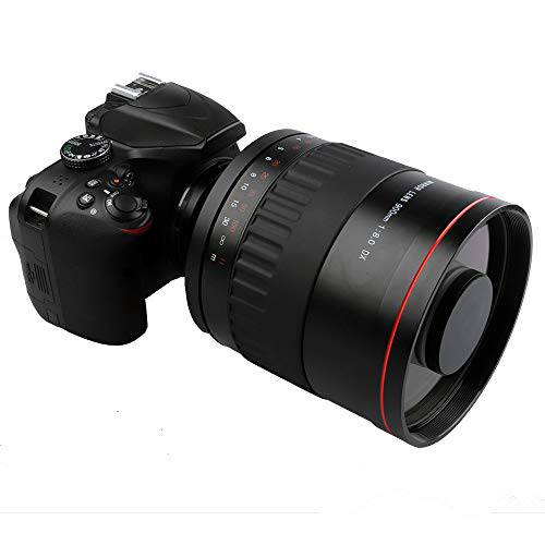 Lightdow 900mm F8.0 망원 미러 렌즈+ T2 마운트 어댑터 링 소니 알파 A9 A7 A7R A7RII A7S A7SII A6000 A6300 A6500 A5100 A5000 미러리스 Digitial SLR 카메라