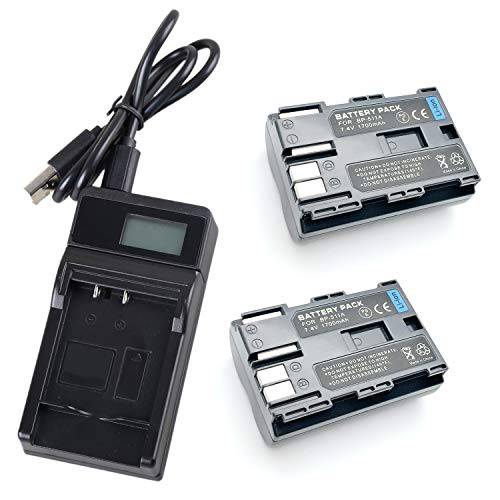 배터리 2 팩 and LCD USB 여행용 충전기 캐논 BP-511A, BP-511, BP-512, BP-514, BP-522, BP-535
