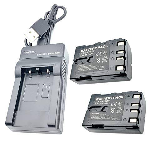 배터리 2 팩 and USB 여행용 충전기 JVC GR-D70, GR-D70U, GR-D70US, GR-D72, GR-D72U, GR-D72US MiniDV 캠코더