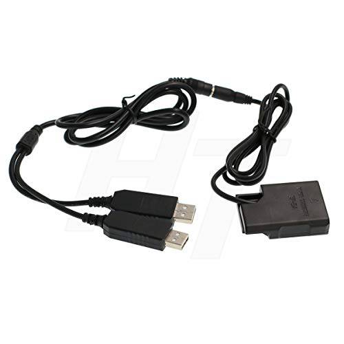HangTon 듀얼 USB to EP-5A DC 커플러 EN-EL14 더미 배터리 어댑터 니콘 니콘 DF, D3100, D3200, D3300, D5100, D5200, D5300 카메라 (EP-5A)