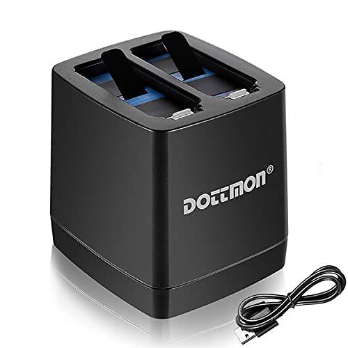 DOTTMON 듀얼 USB 배터리 퀵 충전기 Type-C 케이블 고프로 히어로 9 블랙, 배터리 스토리지 캐링 케이스 Original 고 프로 9 카메라
