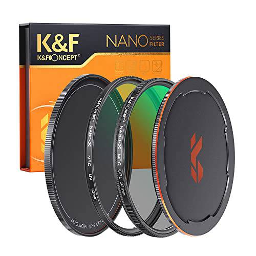K& F Concept 72mm Nano-X 원형 Polarizers 필터& MC UV 프로텍트 필터 키트 (2 Pcs) up&  다운 렌즈 캡, Multi-Layer 코팅 HD 원형 편광판 (CPL) UV 필터 세트 카메라 렌즈