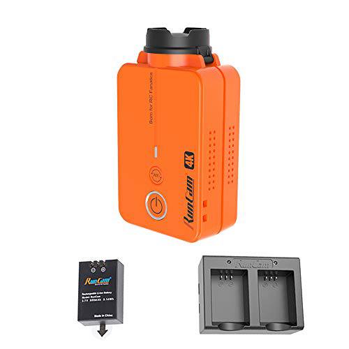 런캠 2 4K 에디션 FPV 액션 카메라+ 1 스페어 충전식 배터리+ 1 듀얼 배터리 충전기