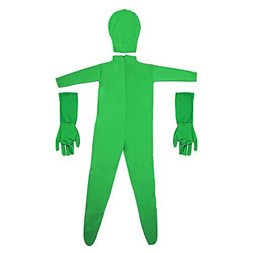 그린 스크린 Bodysuit Chromakey 바디 Suit 그린 남성용 옷 장갑 사진촬영용 포토 필름 비디오 보이지않는 이펙트 (XL:180cm, 그린)