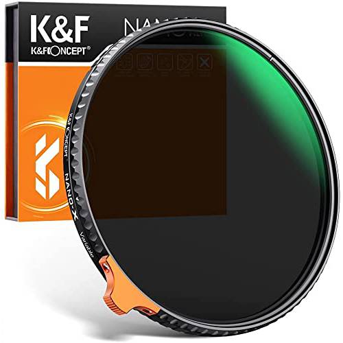 K& F Concept 67mm 가변 ND 필터 ND2-ND400 (1-9 정지) 퍼터 HD 28 Multi-Layer 코팅 수입 AGC 글래스 조절가능 중성 농도 필터 카메라 렌즈