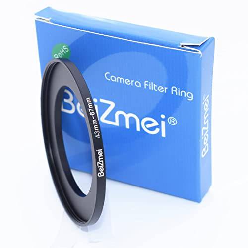 43mm-67mm Step-Up Ringfor 필터 호환가능 모든 브랜드 Ø43mm 렌즈 to Ø67mm UV ND CPL 카메라 Filter.Made of CNC 가공.