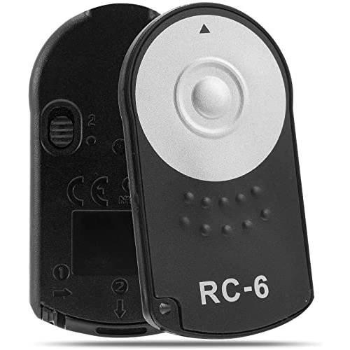 Oxumii RC-6 카메라 리모컨 셔터 릴리즈 캐논 ESO 77D 5DSR 760D 70D 80D 6D2 5D3 5D4 (1pc 블랙) (블랙 1PC)